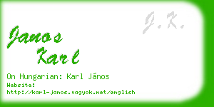 janos karl business card